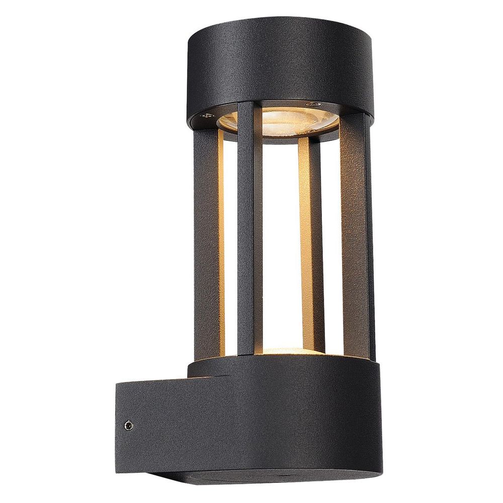 SLOTS WALL Wandleuchte anthrazit 6,3W LED Warmweiß mit warmweißem Licht und IP44 Schutzart.