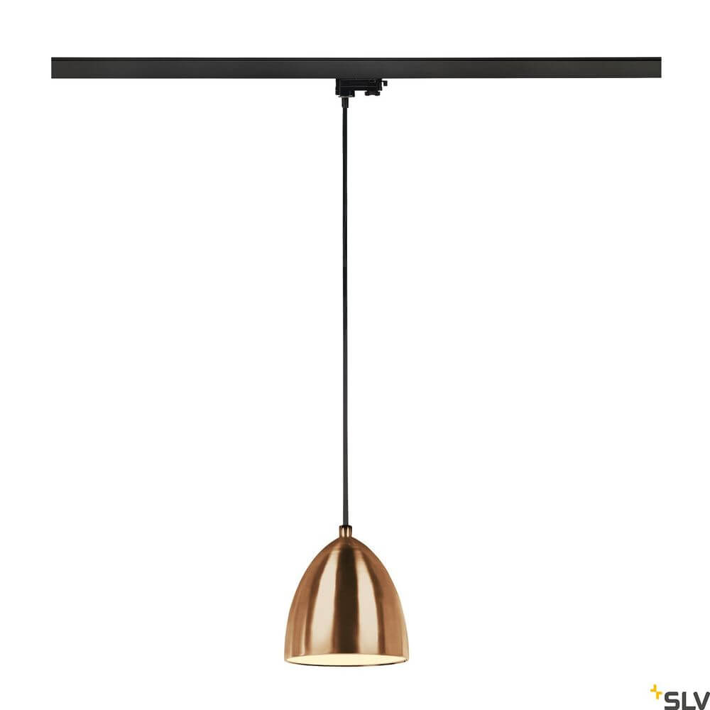 3-Phasen Para Cone 14 QPAR51 Pendellampe Kupfer an eleganter Deckenhalterung