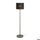 Adegan Manila Outdoor Stehlampe IP44 Rattan mit schwarzem Schirm und stabiler Basis.