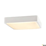 Ainos Square LED Außen Wand- und Deckenleuchte von SLV in weiß, wassergeschützt und modern im Design.