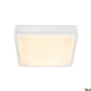 Ainos Plads LED Væg- og loftlampe IP65 CCT i kvadratisk form med en opal lys overflade.