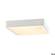 Ainos Square LED Wand- & Deckenauleuchte IP65 CCT in weißem, quadratischem Design mit opaler Leuchtfläche.