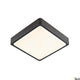 Ainos Square LED Wand- & Deckenauleuchte IP65 CCT in schwarzem Aluminium mit opaler Leuchtfläche.