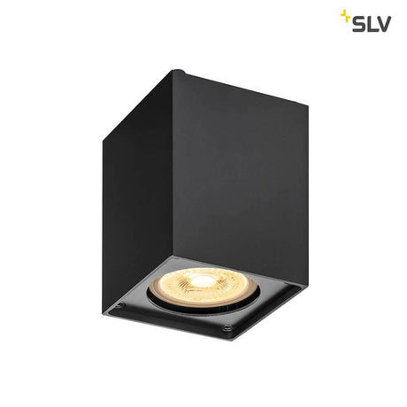 Altra Dice Surface-mounted light QPAR51 Black - cube-shaped ceiling light made of aluminium and steel.