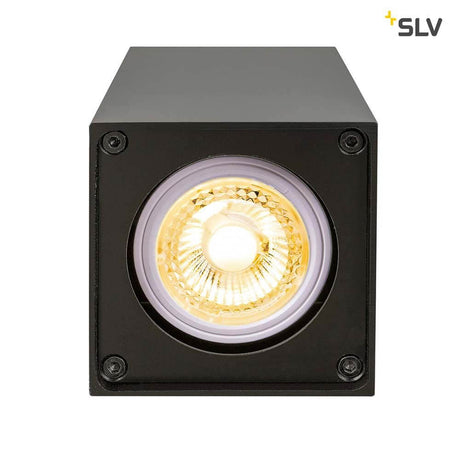 Altra Dice Surface-mounted light QPAR51 Black - cube-shaped ceiling light made of aluminium and steel with high-voltage halogen lamp.
