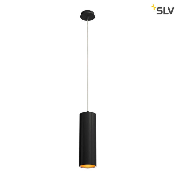 Anela LED pendant light black 3000K with aluminum housing and dimmable LED bulb.