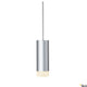 Astina Pendellampe QPAR51 Grau in modernem Design, aus grauem Aluminium mit warmem Licht.