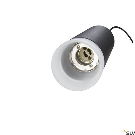 Astina pendant light QPAR51 Black - interior view of the lamp with socket and cable.
