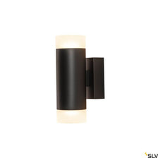 Astina Wandlampe QPAR51 Up & Down Schwarz, schwarze SLV Wandleuchte mit zylindrischer Form und Lichtaustritt oben und unten