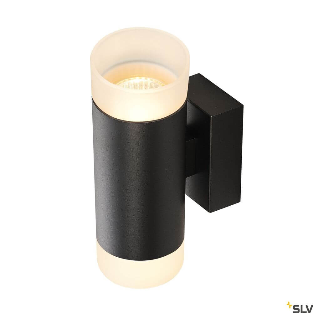 Astina Wandlampe QPAR51 Up & Down Schwarz in elegantem Design, ideal für moderne Innenräume.