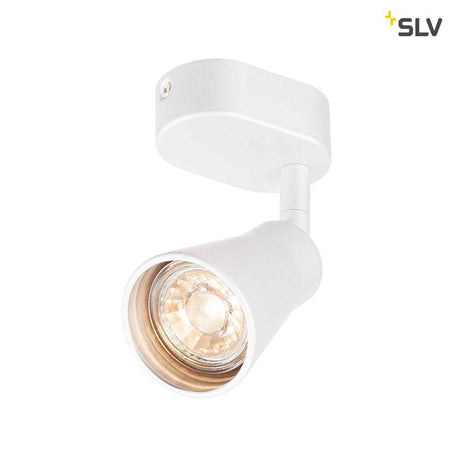 Avo Single Aufbauleuchte Weiß, schwenkbare LED-/Halogen-Deckenleuchte von SLV in Weiß