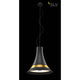 Bato 35 LED Pendelleuchte Schwarz, Messing elegant hängend mit goldener Akzentlinie auf schwarzem Hintergrund.