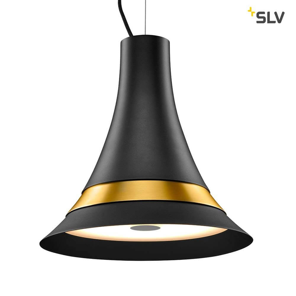 Bato 35 LED Pendelleuchte Schwarz, Messing mit elegantem Design und integrierten LED-Leuchtmitteln.