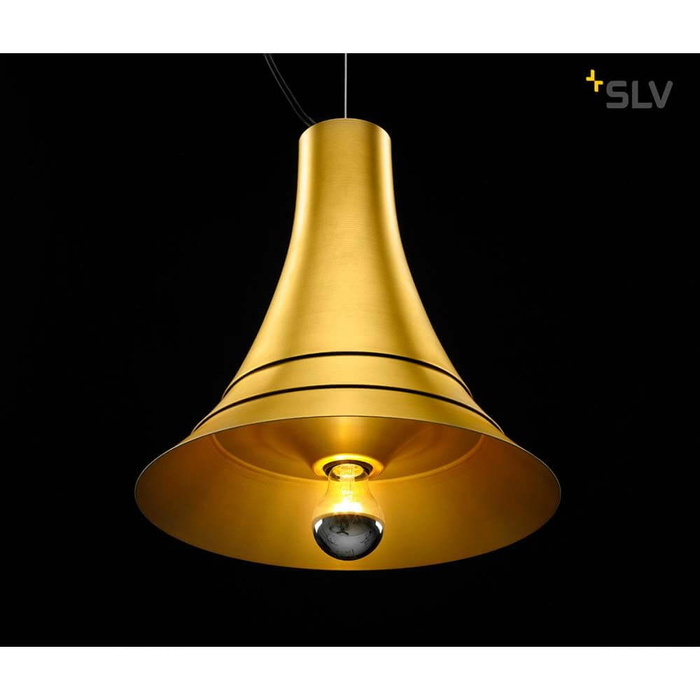 Bato 35 Pendelleuchte Messing mit elegantem goldenen Design und hängendem LED-Licht.