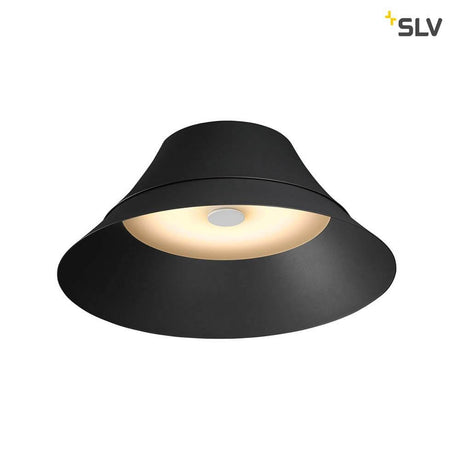 Bato 45 LED Deckenaufbauleuchte Schwarz mit modernem Design und eingebautem Licht.