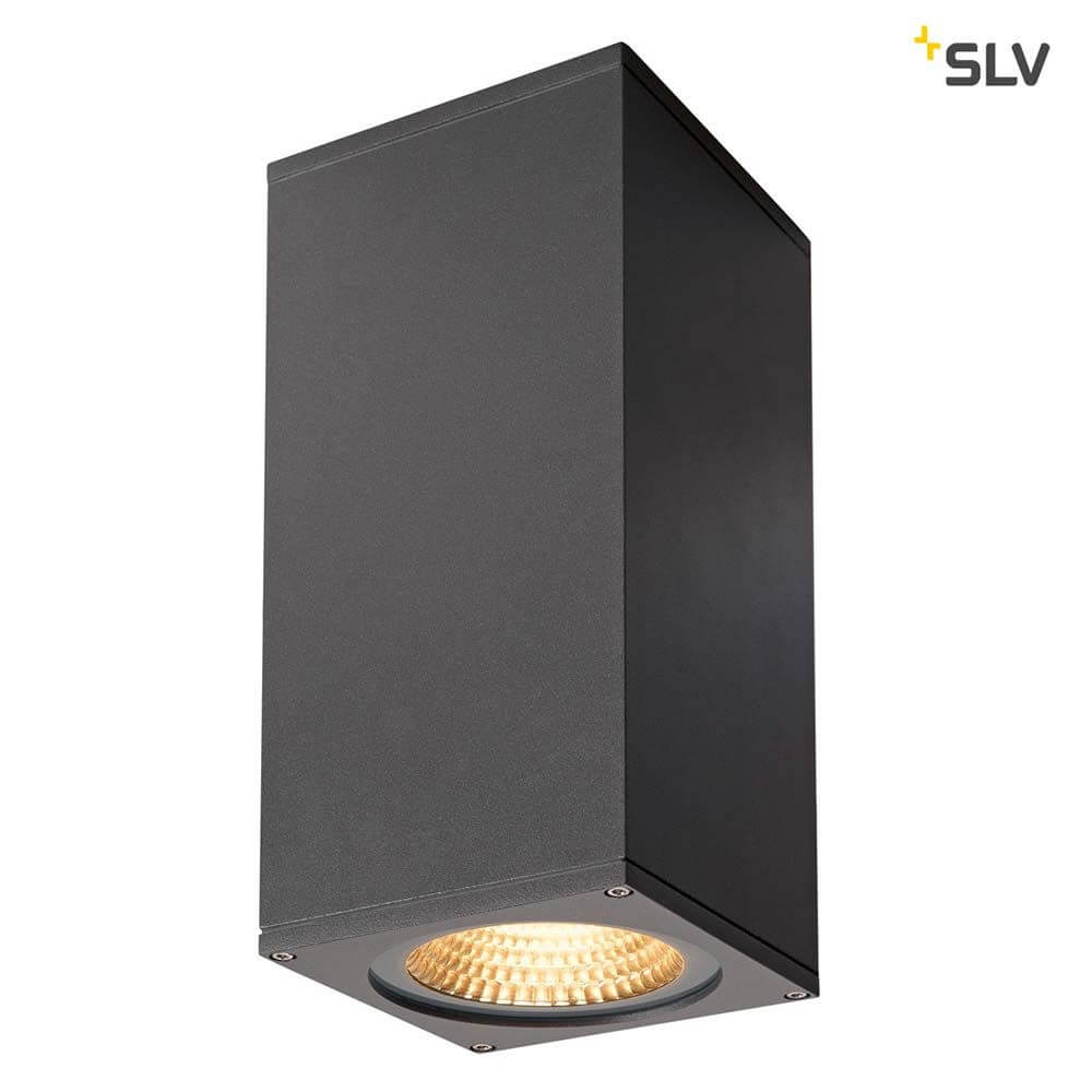 Big Theo Wall Outdoor Wandleuchte LED 3000K Up & Down Anthrazit in einzigartigem Design mit zwei Lichtkegeln.
