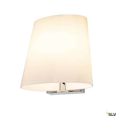 Coupa Wandlampe Qt14 Chrom, Weiß mit modernem Design und eleganter Chrom-Oberfläche.