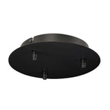 Ceiling rosette 3 outlets round black including strain relief