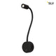 Dio Flex Plate LED Wandaufbauleuchte Schwarz 3000K mit flexiblem Arm und Wandmontage.