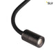Dio Flex Plate LED Wandaufbauleuchte Schwarz 3000K in Schwarz mit flexibel ausrichtbarem Lampenkopf.