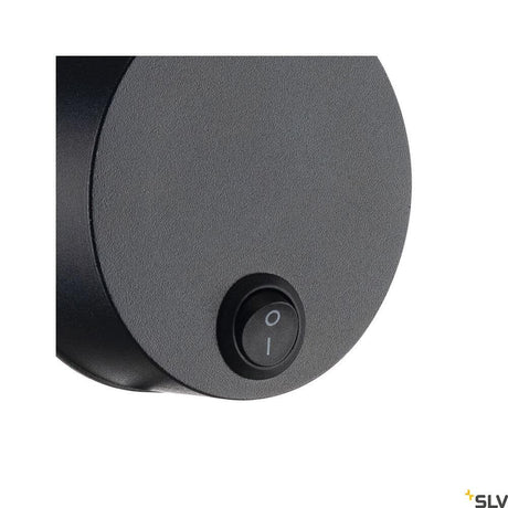 Dio Flex Plate QPAR51 wall light black with on/off switch in black