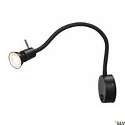 Dio Flex Plate QPAR51 Wandlampe Schwarz, flexible SLV Wandleuchte mit Schwanenhals und Schalter