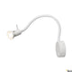 Dio Flex Plate QPAR51 Wandlampe Weiß an einer Wand montiert mit flexiblem Arm und weißem Design.