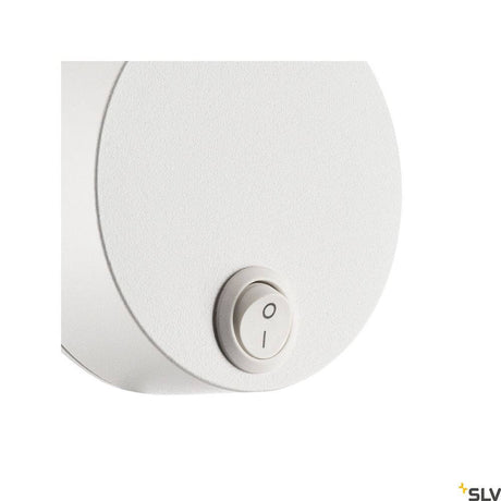 Dio Flex Plate QPAR51 Wandlampe Weiß mit Schalter, flexible SLV Wandleuchte aus weißem Aluminium