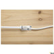 Detailaufnahme der Displayleuchte Adl 50 QPAR51 Weiß mit Kabel auf Holzuntergrund
