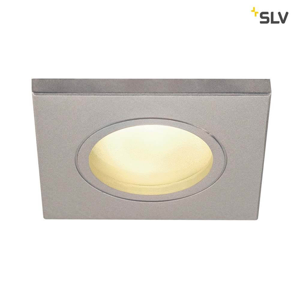 Dolix Out Einbaustrahler 230V IP65 Eckig Silbergrau - Aluminium Deckenleuchte für Außenbereich