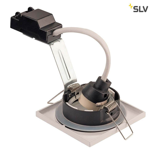Dolix Out Einbaustrahler 230V IP65 Eckig Weiß, weißer LED-Einbaustrahler mit GU10-Fassung