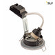 Dolix Out Einbaustrahler 230V IP65 Rund Chrom Matt mit GU10 Hochvoltfassung und Spritzwasserschutz.
