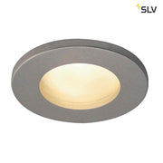 Dolix Out Einbaustrahler 230V IP65 Rund Silbergrau für Außenbereich und Feuchträume