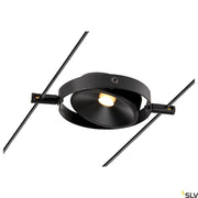 Durno LED Seilleuchte für Tenseo Niedervolt-Seilsystem, schwarze LED-Seilleuchte, dreh- und schwenkbar, warmweiß