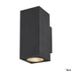 Enola LED Wandaufbauleuchte CCT Up&Down Outdoor in modernem Design und schwarzer Aluminium Oberfläche für den Außenbereich.