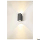 Enola LED Wandaufbauleuchte CCT Up&Down Outdoor an einer Wand montiert mit gleichmäßigen Lichtstrahlen.