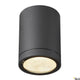 Enola Rund LED Deckenaufbauleuchte in Schwarz, zylindrische Aluminium Konstruktion, CCT Lichtfarbe 3000K-4000K.