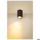 Puristische Enola Round LED Deckenaufbauleuchte in Schwarz für den Außenbereich mit CCT Switch.