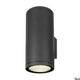 Enola Round Up&Down Outdoor LED Wandaufbauleuchte 2-flammig CCT in modernem Design, zylindrische Aluminium-Konstruktion.