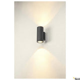 Enola Round Up&amp;Down Outdoor LED surface-mounted wall light 2-bulb CCT