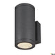 Enola Round Up&Down Outdoor LED Wandaufbauleuchte 2-flammig CCT in Schwarz mit leistungsstarkem Licht.