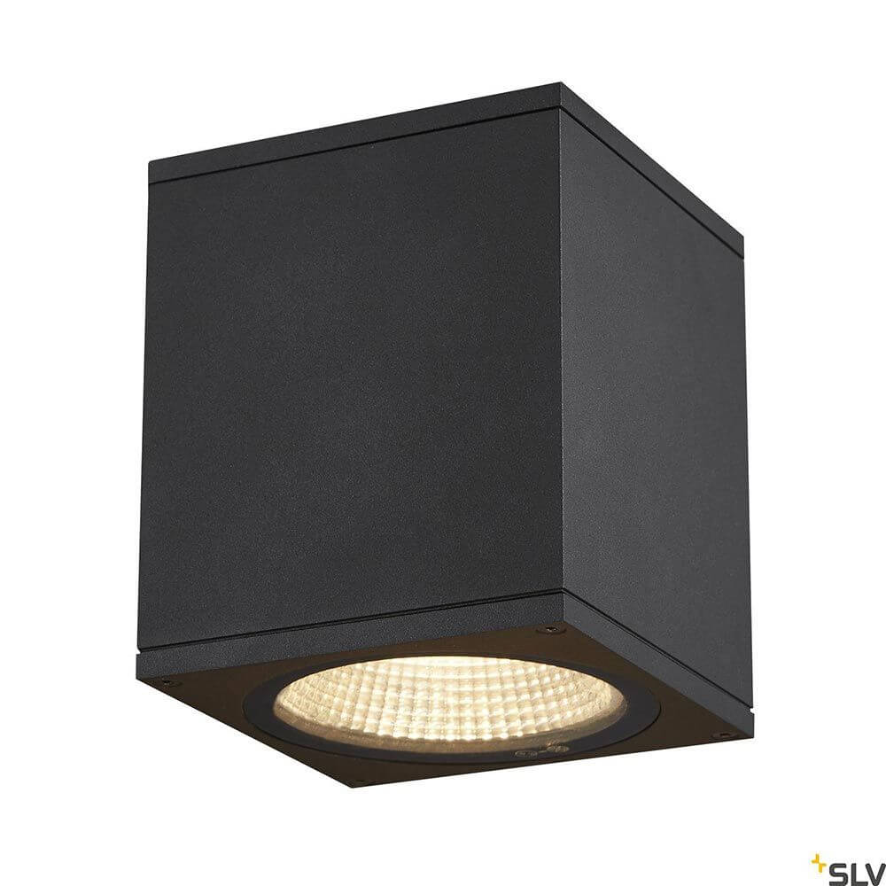 Enola Square Outdoor LED Deckenaufbauleuchte Anthrazit CCT in eleganter quadratischer Form.
