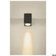 Enola Square Outdoor LED Deckenaufbauleuchte Anthrazit CCT an Decke montiert, strahlendes Licht auf Wand