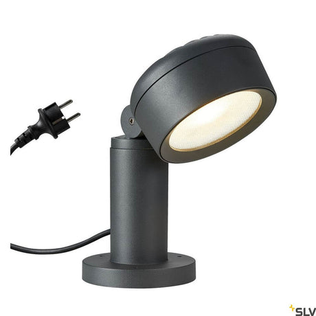 Eskina 30 Pole Fl 3000/4000K Anthrazit IP65 projecteur mural avec raccordement électrique en anthracite.