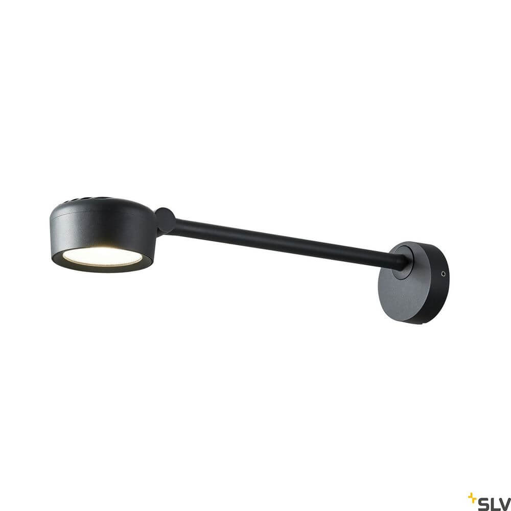 Eskina Displayleuchte 3000-4000K Anthrazit IP65 an einer Wand befestigt, modern und stilvoll.