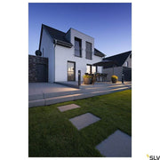 Eskina Double LED Pollerleuchte Frame IP65 für den Außenbereich an moderner Terrasse und Gartenweg
