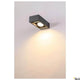 Eskina Frame Outdoor LED Wandaufbauleuchte Double Anthrazit CCT an einer Wand montiert, mit elegantem Lichtschein.