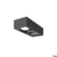 Eskina Frame Outdoor LED Wandaufbauleuchte Double Anthrazit CCT in anthrazitfarbener Aluminium-Ausführung.