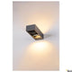Eskina Frame Outdoor LED Wandaufbauleuchte Double Anthrazit CCT an der Wand montiert, modernes Design in Aluminium.