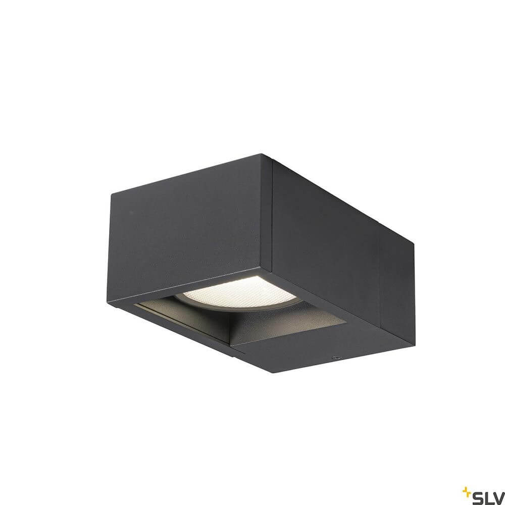 Eskina LED Wandaufbauleuchte Frame Outdoor CCT in elegantem anthrazitfarbenem Aluminium-Design.